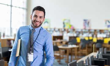 school leader in computer lab