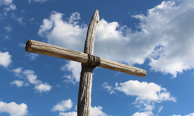 Wooden Cross on Bluff