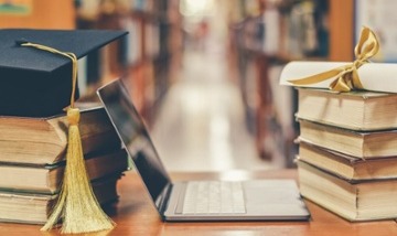 books and computer used to earn mba